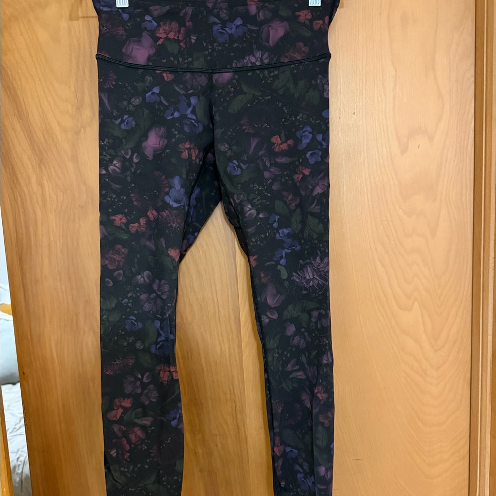 Lululemon Athletica Black Floral Leggings